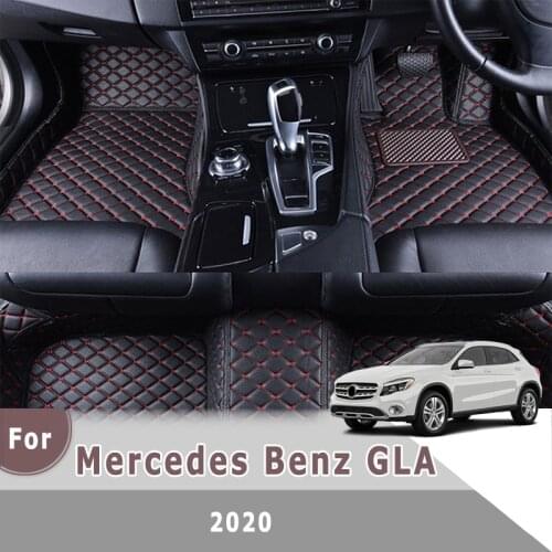RHD Car Floor Mats For Mercedes Benz GLA 2020 Auto Interiors Accessories Styling Custom Leather Front And Rear Side Foot Rugs