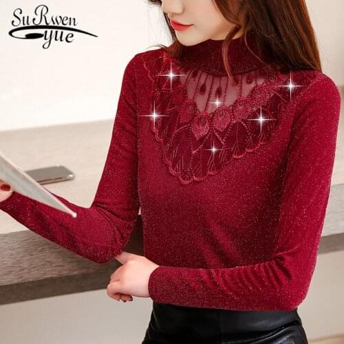 Blusas mujer de moda 2021 Solid Stand korean fashion clothing harajuku ladies tops plus size tops 4XL 5XL long sleeve 7713 50