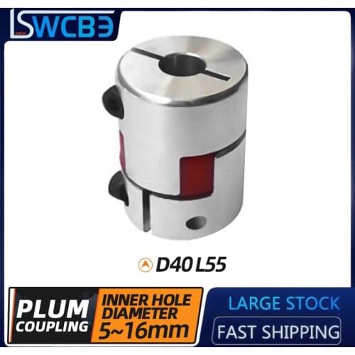 CNC Motor Jaw Shaft Coupler Flexible Spider plum Coupling D40 L55 5/6/6.35/7/8/9.525/10/11/12/14/15/16mm Elastic coupling