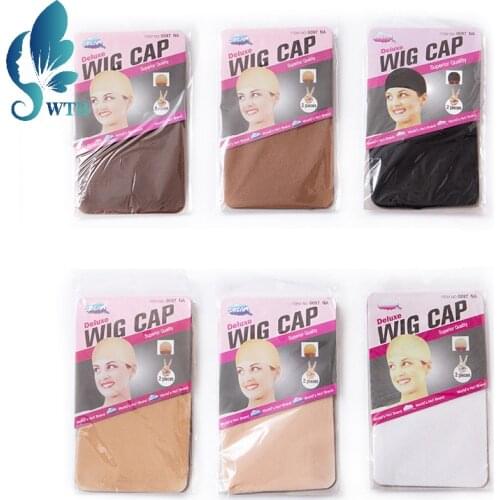 WTB Stretch Mesh Cap for Making Wigs Free Size 5 Pieces/Pack Wig Cap Hair Net for Weave Hairnets Wig Nets