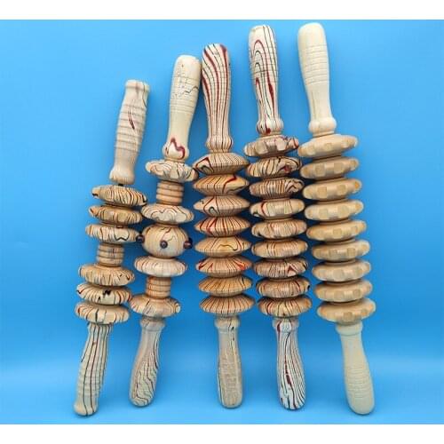 Wooden Exercise Roller Body Leg Trigger Point Muscle Roller Sticks Massager Health Care Neck Leg Wooden Massager