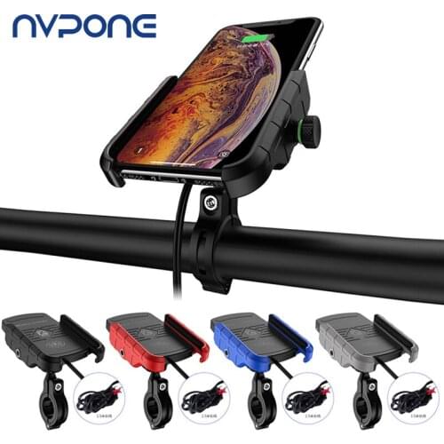 Motorcycle Phone Holder 15W Quick Wireless Charger 360 Degree Rotation Bracket Motorcycle Handlebar Waterproof Phone Stand Mount