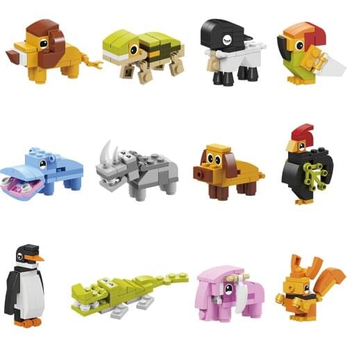 Kids Toys Mini Building Blocks Animal Series DIY Educational Assembled Mould King Gifts Toys For Children And Adults