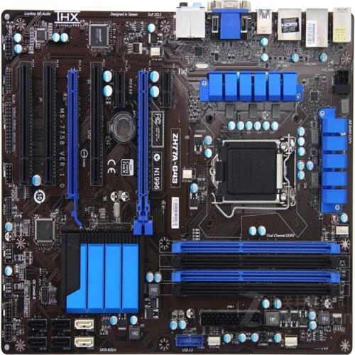 For MSI ZH77A-G43 original motherboard DDR3 LGA 1155 for I3 I5 I7 CPU 32GB USB3.0 SATA3 H77 Mainboard DDR3 1155