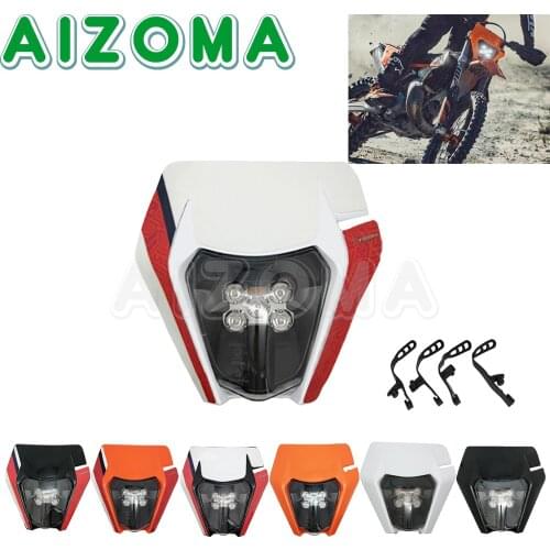 Motorcycle Headlight Head Lamp Lighting Enduro Dual Sport Dirt Bike LED Headlamp Fairing For XC XCF XCW SX EXC FE FC TE TC
