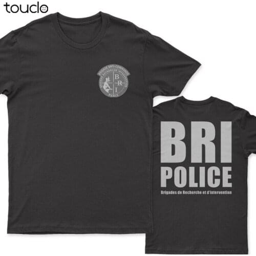 New BRI Police France French Special Elite Police Forces Unit BRI T shirt double sided