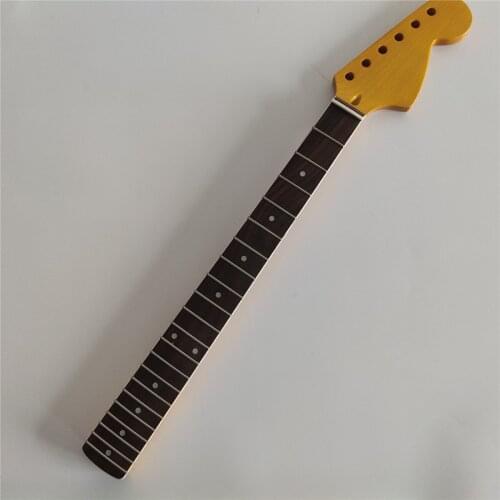 Maple 21 frets electric guitar Neck rosewood Fingerboard inlay big head Replacement yellow gloss