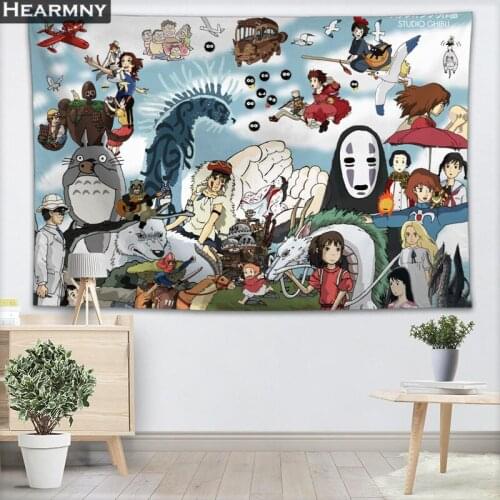 HEARMNY Spirited Away Background Fabric Valance Tapestry Wall Hanging Bedroom Living Room Blanket Yoga Beach Towel Tablecloth