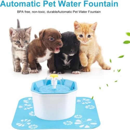 2L Pet Cat Fountain Comedero Cats Feeder Dogs Drinker Dog Drinking Fontain Kitten Water Bowl Puppy Automatic Dispenser Blue