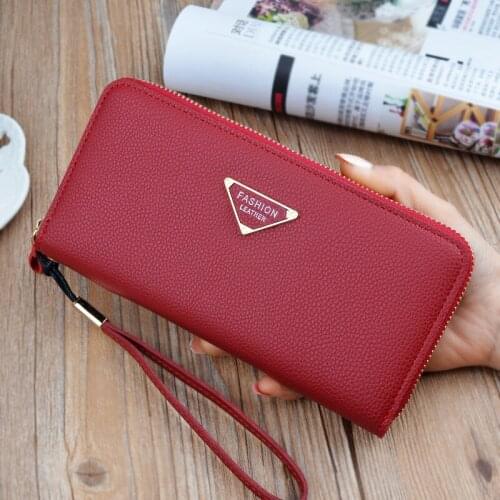 Women Long Zipper Coin Purses Womens Solid Color Handbag Zipper Coin Purse Tassel Design Clutch Wallet