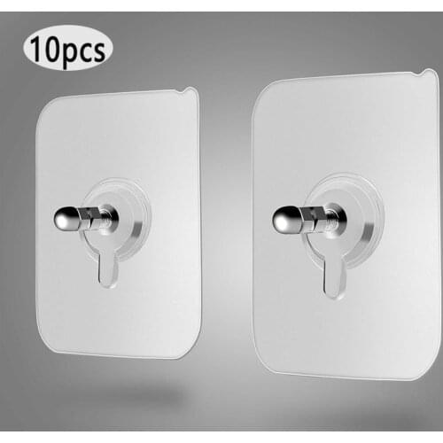 10pcs Strong Adhesive Seamless Sticky Wall Hook Nail Mounting Rack Screw Rod Non Marking Screw Stickers Wall Picture Hook Kits