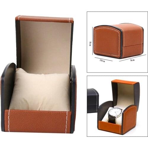 Square PU Leather Watch Case Storage Holder Organizer Jewelry Box Sturdy