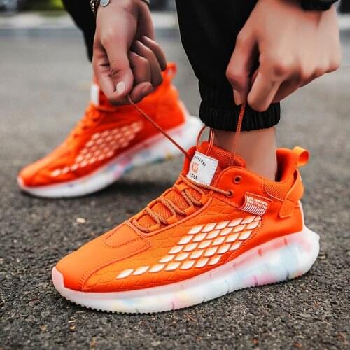 Large Size Summer Mens Running Shoes Rubber Hard-wearing Damping High Top Sneakers Mens Sport Shoes Sports Sneakers GME-0303