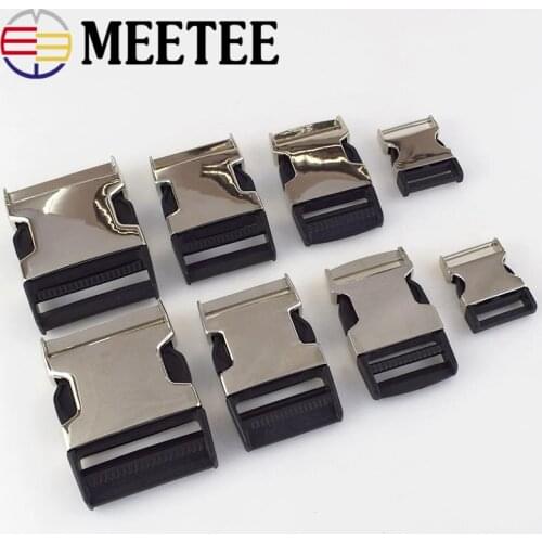 Meetee 2/5pcs 25-50mm Metal Bag Backpack Side Release Buckle Luggage Clothes Dog Collar Webbing Belt Clip Clasp DIY Accessories