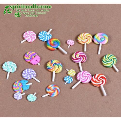 10 pcs Gardening Moss Micro Landscape Jewelry Lovely Lollipop Diy Assembled Toys Home Decor Miniature Garden Figurine Miniatures