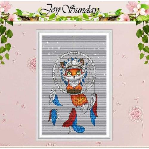 Little Fox Animals Patterns Counted 11CT 14CT Cross Stitch Sets DIY Chinese Cross-stitch Kits Embroidery Needlework Home Decor