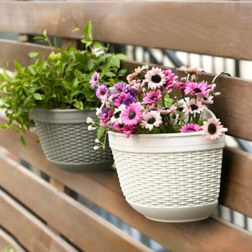 Wall-Mounted Flower Pot Natural Wicker Flower Basket Rattan Vase Planter Home Garden Wall Hanging Decoration Storage Container