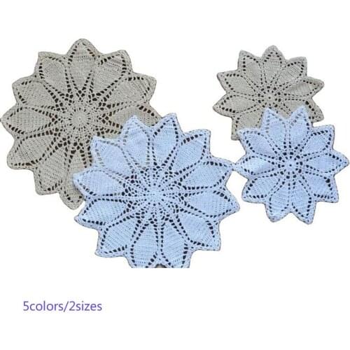 NEW Handmade cotton lace placemat cup coaster pot mug holder kitchen table place mat cloth Crochet drink coffee doily dining pad