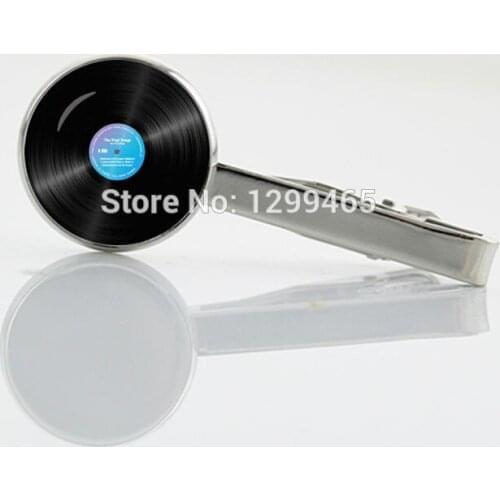 Novelty Vinyl records art picture tie pin New Arrival Interesting Tie Clips Retro Music Formal Wear Necktie Tie Clip T150