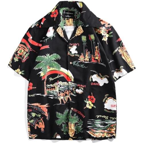 2021 New Arrivals Hawaiian Short Sleeve Shirt Men Summer Floral Casual Beach Luxury Tops Shirts Korean Clothes Roupas Masculinas