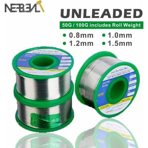 50/100G Lead Free Solder Tin Wire 0.8/1.0/1.2/1.5mm FLUX 2.0% Rosin Core Melt Welding Soldering Braid Mechanic Sn 99.3
