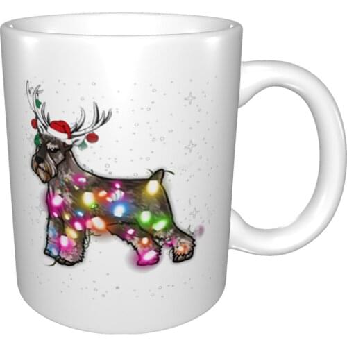 Original Christmas Lights Standard Schnauzer Dog Mug Coffee Cup Coffee Mug Ceramic Jug Royal Society