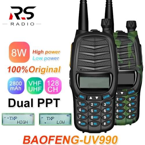 Baofeng BF-UV990 8W High Power Walkie Talkie 10KM UV990 Upgraded VHF UHF HF Transceiver Powerful Two Way Radio Station
