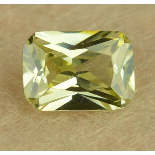 Sale 3X5~13X18mm 5A Deep Peridot Yellow Synthetic Cubic Zircon Stone Rectangle Octangle Shape Cut Loose CZ Gems For Jewelry