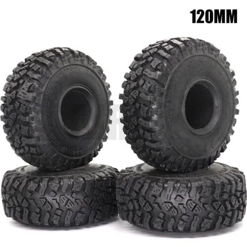 1/4PCS 120MM Rubber Mud Grappler Tires for 1:10 RC Crawler Axial SCX10 SCX10 II JEEP 90046 90047 TRX-4 Defender G500 TRX-6 G63