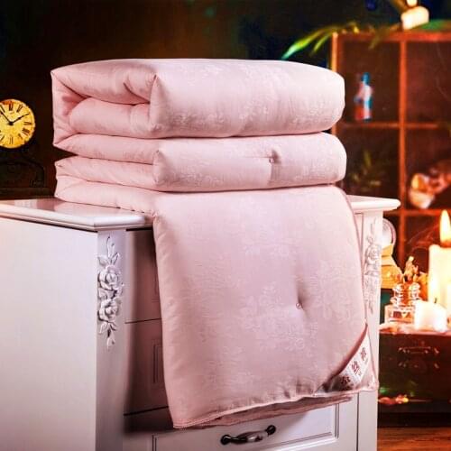 Luxury Cotton Mulberry silk comforter Winter bedroom Quilted duvets bedding quilt blankets Bedspread Coverlet double queen king