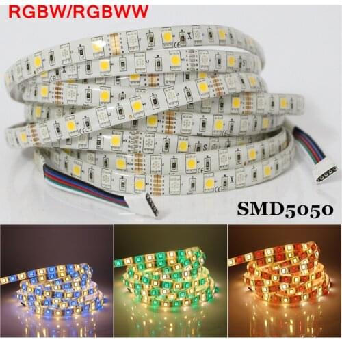 Super Bright 5M SMD5050 RGBW / RGBWW LED Strip light 12V 60LEDs/m 300LEDs Waterproof / Non-waterproof 5050 LED Tape lighting