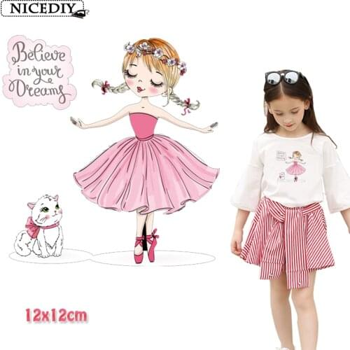 DIY Accessory Heat Transfer Patches Clothes Stickers T-shirt Dresses Fashion Style Girl Patches Heat Press Appliques Decor