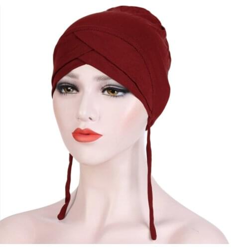 Muslim Fashion Women Print Hijab Turban Caps Long Tail Headscarf Bonnet Head Wraps Ladies Hairloss Chemo Cap