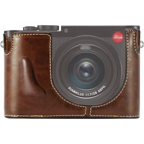 High Quality Camera bag Half Body Case for For Leica Q TYP116 typ 116 Bottom cover PU Leather case With Battery Opening
