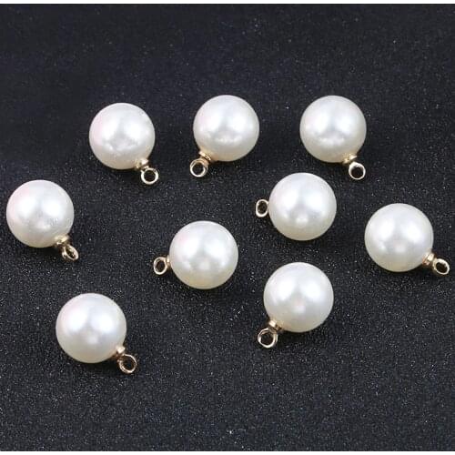 10pcs/bag 6mm 8mm 10mm Ivroy/White Pearl Charm DIY ABS Pearl Beads for Earring Necklace Jewelry Making Women Craft Jewelry Gift