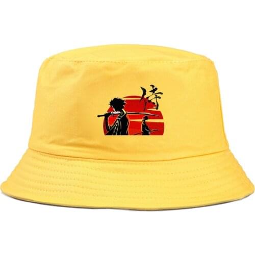 Samurai Champloo Bucket Hat men Cotton Fishing Hunting Cap Outdoor Beach Fisherman Panama Womens Bucket Hat