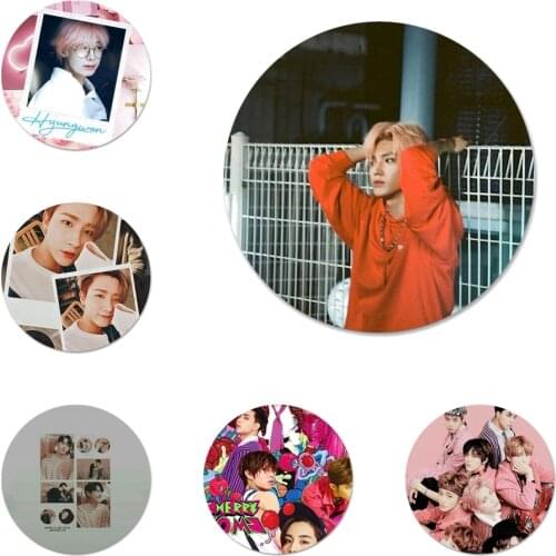 KPOP K.A.R.D MONSTA X NCT 127 Icons Pins Badge Decoration Brooches Metal Badges For Backpack Decoration 58mm