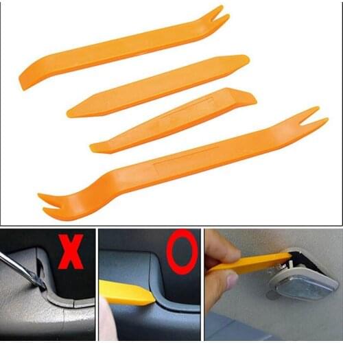 1SET/4pcs Car Removal Pry Open Tool Kit For Light Radio Audio Door Trim Panel Clip Plastic
