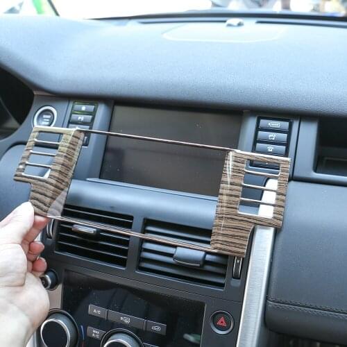 1 Pcs Sands Wood Grain Navigation Box Frame Cover Trim For Land Rover Discovery Sport 2015-2017 Car Accessories ABS