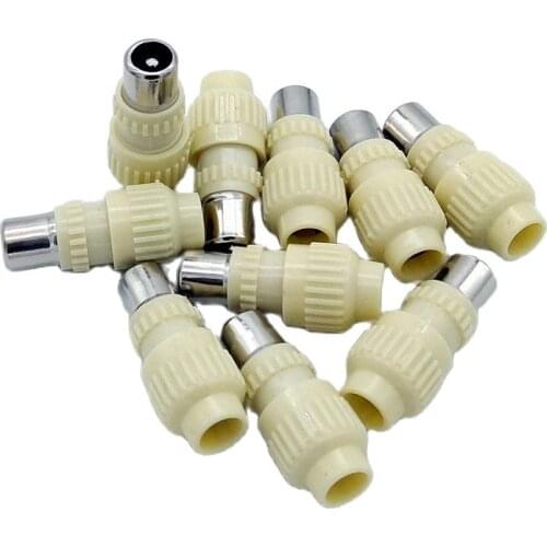 10pcs Weldless TV Male Plug 9.5 TV RF Terminal Antenna Connector