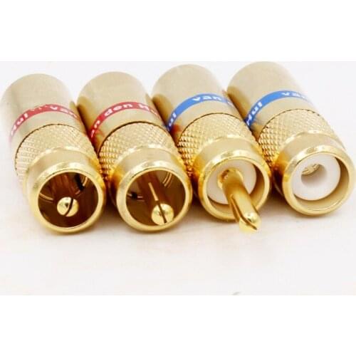 4pcs 8.0mm RCA Plugs jack Extension adapter for diy RCA cable