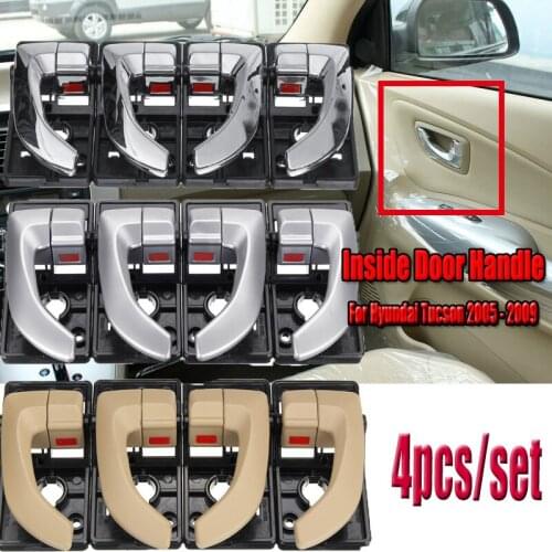 4Pcs/Set Car Interior Door Handle Front Rear Left Right ABS Plastic Knob Hand Handles 82620-2Z020 For Hyundai Tucson 2005-2009