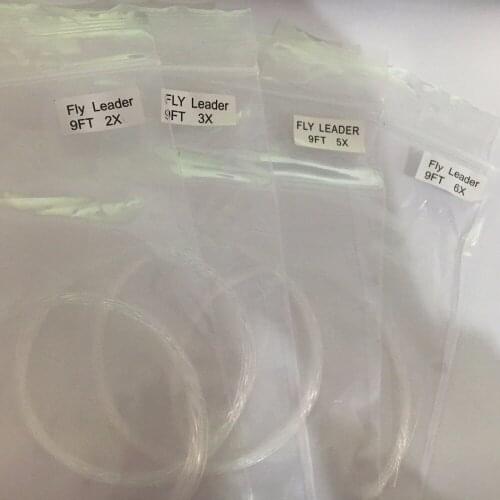 50PCS/LOT Free Shipping Quality Nylon Fly Leader Tapered Leader Fly Fishing 9FT 0X-6X
