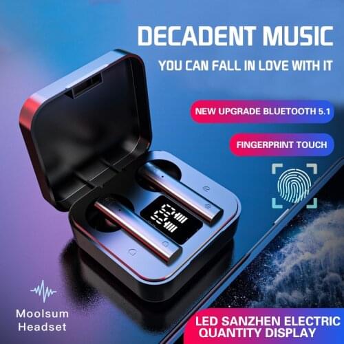 Wireless headphones Bluetooth 5.0 Bluetooth Headphones Waterproof Headset Mini Flashlight HiFi Bass Music Earbuds fone de ouvido