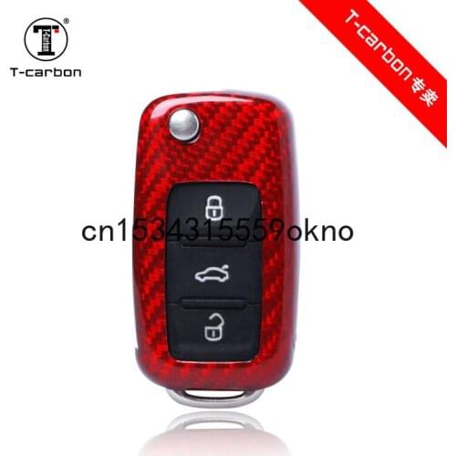 Carbon Fiber Car Key Case Shell For Volkswagen Tiguan POLO Bora Lavida Jetta Holders Accessories Car Styling