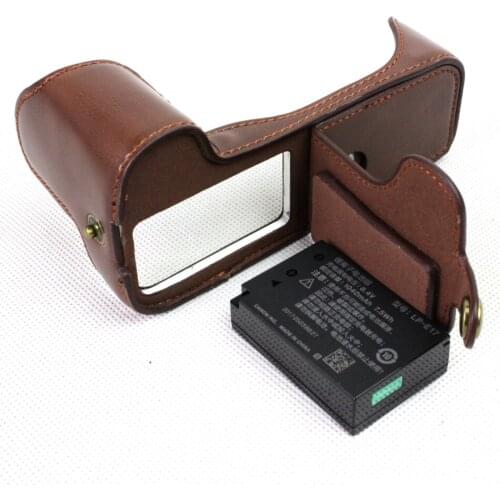 Black/Coffee/Brown/White High Quality PU Leather Half Camera Bottom Case Bag Cover For Canon 200D EOS 200D Battery Open Case