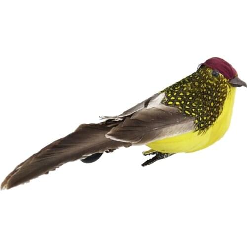 Decorative Feathered Birds Clip On Animal Statue Sculptures Figurines for Home Desk Shelf Mantel Yard Lawn Patio Party Favors