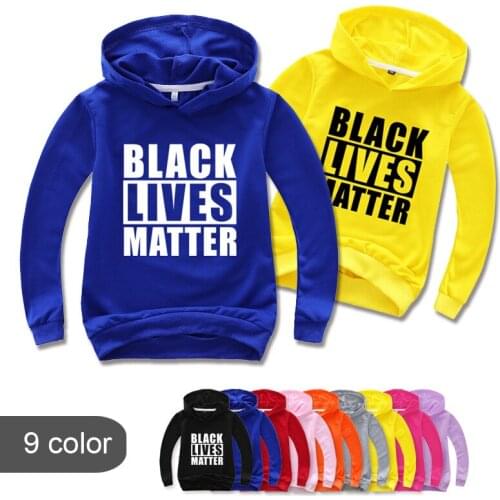 Spring Children Letter Black Lives Matter Print Clothes Autumn Hoodies Boy Girl Sweatshirts Kids Long Sleeve T-Shirts Hooded Top