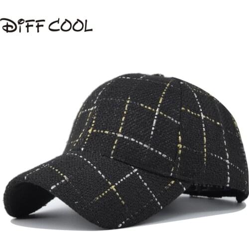 [DIFF COOL]Winter baseball cap fashion style lattice ladies mens hat cap