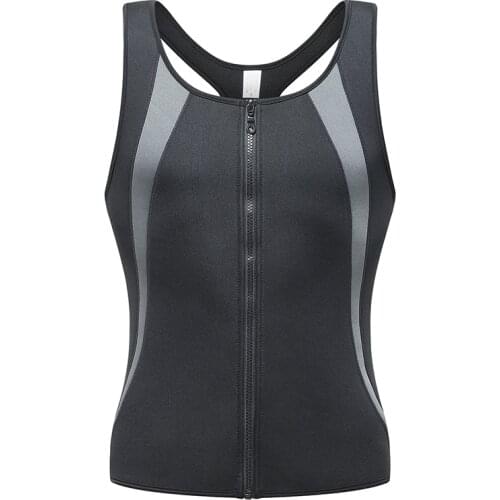 Men Slimming Body Shaper Vest Fitness Workout Shapewear Tummy Control Zipper Shaping Top Sauna Sweat Belly Binders And Shapers